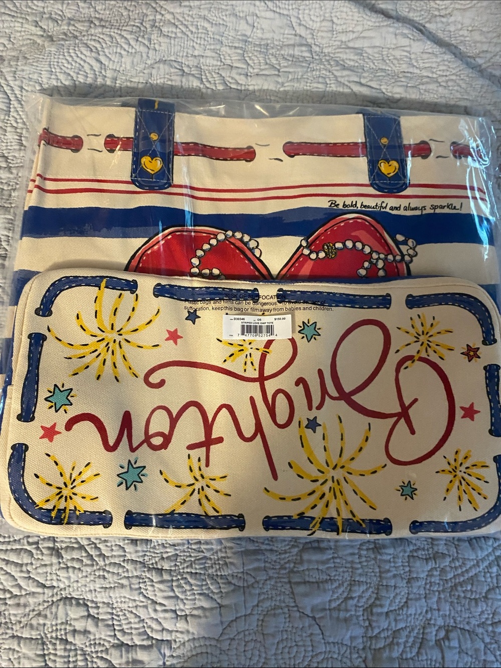 Brighton Patriotic Graphic Tote - Blue, White, Red Roomy tote carries it all - Picture 2 of 8